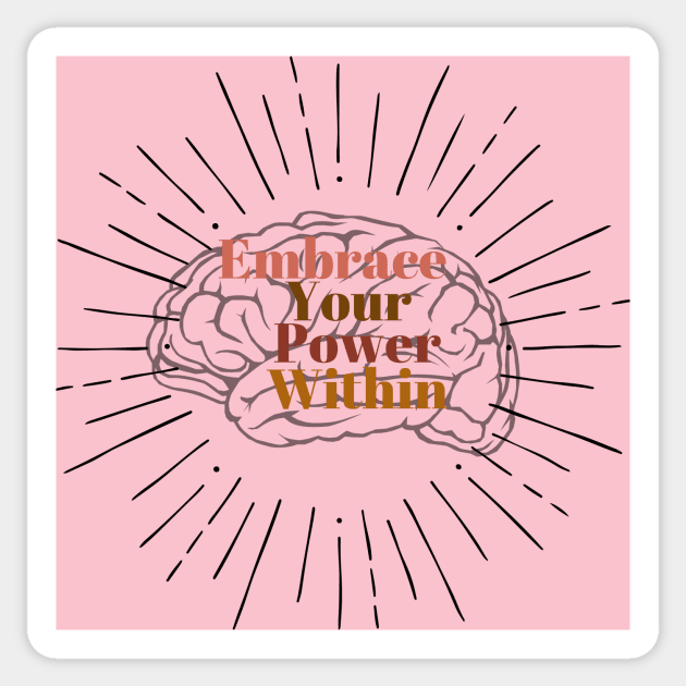 Empower Your Power Within | Brain with Sparks Design Sticker by LavrnDesigns